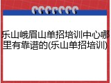 乐山峨眉山单招培训中心哪里有靠谱的(乐山单招培训)