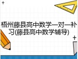 梧州藤县高中数学一对一补习(藤县高中数学辅导)