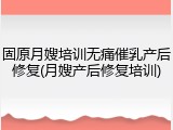 固原月嫂培训无痛催乳产后修复(月嫂产后修复培训)