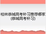 桂林恭城高考补习推荐哪家(恭城高考补习)
