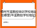 梧州岑溪数控培训学校地址在哪里(岑溪数控学校地址)