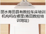 丽水青田县有数控车床培训机构吗在哪里(青田数控培训地址)
