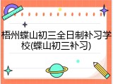 梧州蝶山初三全日制补习学校(蝶山初三补习)