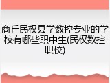 商丘民权县学数控专业的学校有哪些职中生(民权数控职校)