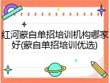 红河蒙自单招培训机构哪家好(蒙自单招培训优选)