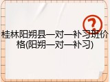 桂林阳朔县一对一补习班价格(阳朔一对一补习)
