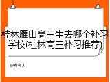 桂林雁山高三生去哪个补习学校(桂林高三补习推荐)