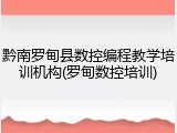黔南罗甸县数控编程教学培训机构(罗甸数控培训)