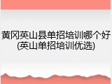 黄冈英山县单招培训哪个好(英山单招培训优选)