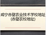 咸宁赤壁农业技术学校地址(赤壁农校地址)