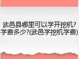 武邑县哪里可以学开挖机?学费多少?(武邑学挖机学费)