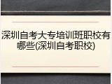 深圳自考大专培训班职校有哪些(深圳自考职校)
