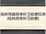 桂林秀峰高考补习收费标准(桂林高考补习收费)