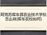 阿克苏库车县农业技术学校怎么样(库车农校如何)