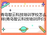 青岛智云科技培训学校怎么样(青岛智云科技培训评价)