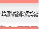 邢台南和县农业技术学校是大专吗(南和农校是大专吗)