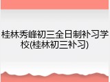 桂林秀峰初三全日制补习学校(桂林初三补习)