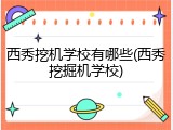 西秀挖机学校有哪些(西秀挖掘机学校)