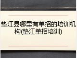 垫江县哪里有单招的培训机构(垫江单招培训)