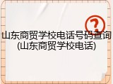 山东商贸学校电话号码查询(山东商贸学校电话)