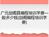 广元剑阁县编程培训学费一般多少钱(剑阁编程培训学费)