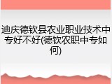 迪庆德钦县农业职业技术中专好不好(德钦农职中专如何)