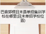 巴音郭楞且末县单招集训学校在哪里(且末单招学校位置)