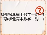 柳州柳北高中数学一对一补习(柳北高中数学一对一)