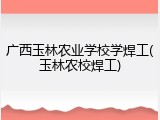 广西玉林农业学校学焊工(玉林农校焊工)