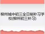 柳州城中初三全日制补习学校(柳州初三补习)