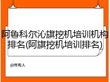 阿鲁科尔沁旗挖机培训机构排名(阿旗挖机培训排名)