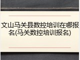 文山马关县数控培训在哪报名(马关数控培训报名)