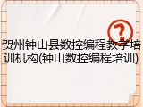 贺州钟山县数控编程教学培训机构(钟山数控编程培训)