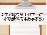 南宁武鸣县高中数学一对一补习(武鸣高中数学家教)