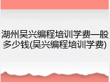 湖州吴兴编程培训学费一般多少钱(吴兴编程培训学费)