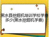 黑水县挖掘机培训学校学费多少(黑水挖掘机学费)
