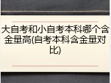 大自考和小自考本科哪个含金量高(自考本科含金量对比)