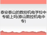 泰安泰山的数控机电学校中专能上吗(泰山数控机电中专)
