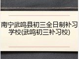 南宁武鸣县初三全日制补习学校(武鸣初三补习校)