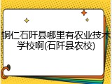 铜仁石阡县哪里有农业技术学校啊(石阡县农校)