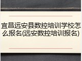 宜昌远安县数控培训学校怎么报名(远安数控培训报名)