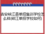 吉安峡江县单招集训学校怎么样(峡江单招学校如何)