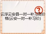 云浮云安县一对一补习班价格(云安一对一补习价)