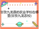 甘孜九龙县的农业学校在哪里(甘孜九龙农校)