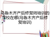 乌鲁木齐产后修复师培训的学校在哪(乌鲁木齐产后修复培训)