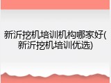 新沂挖机培训机构哪家好(新沂挖机培训优选)