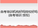自考培训机构好吗技校好吗(自考培训 技校)
