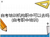 自考培训机构职中可以去吗(自考职中培训)