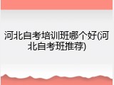 河北自考培训班哪个好(河北自考班推荐)