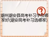 潮州潮安县高考补习学校哪家好(潮安高考补习选哪家)